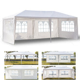 HAOYYE 20*10*8.5ft Four Sides Waterproof Outdoor Tent, White PE Canopy with Spiral Tubes and Sturdy Iron Frame, Large Portable Event Shelter for Party Wedding Camping Backyard, Easy Assembly Temporary Structure
